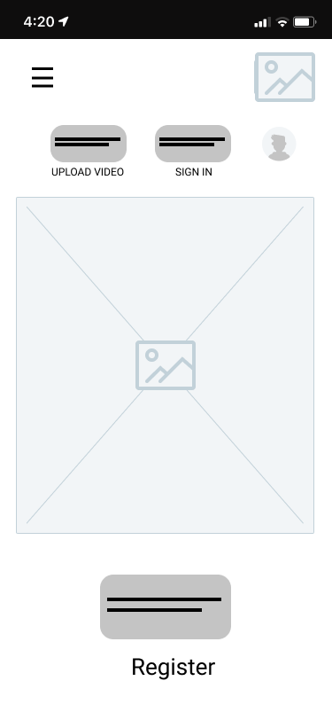 Home Register Wireframe