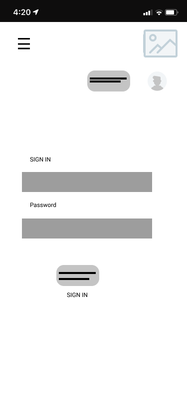 Simple Sign In Wireframe