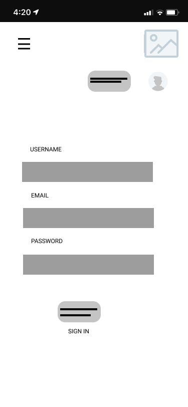 Extended Sign In Wireframe